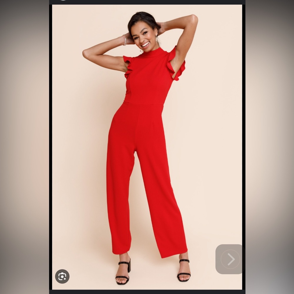 Blue Rain Red Jumpsuit from Francesca’s size M